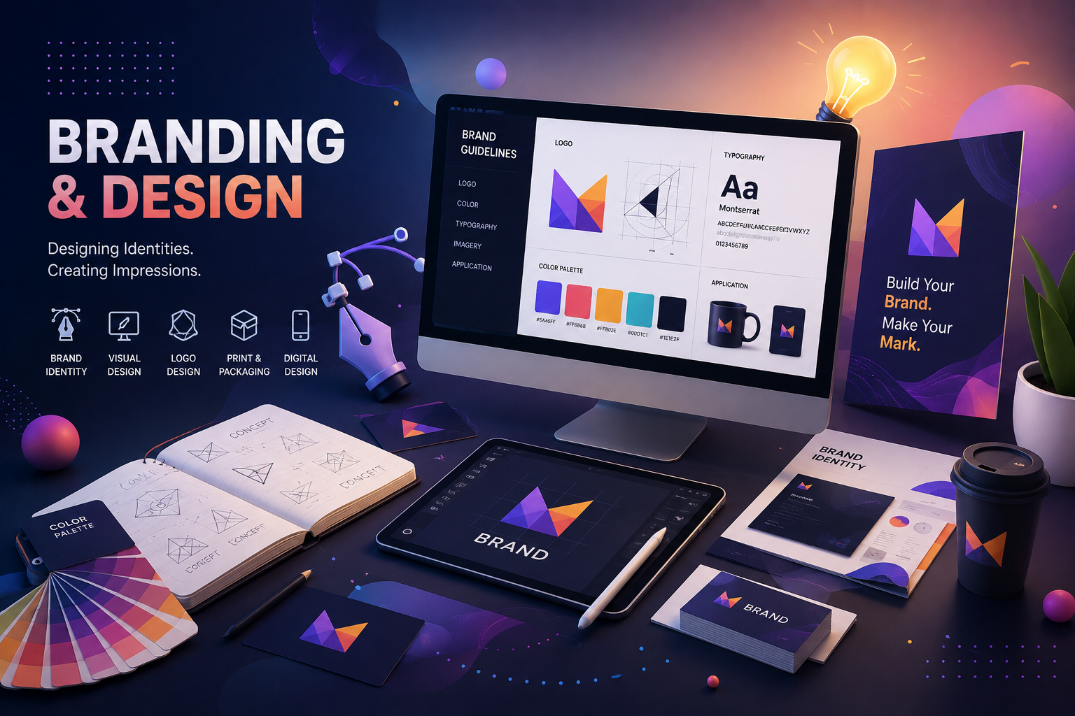 Brand identity, UI UX, and creative design system for a premium digital presence